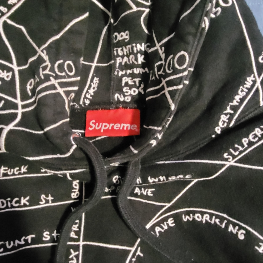 Supreme Gonz Embroidered Map Hooded Sweatshirt - Picture 2 of 3